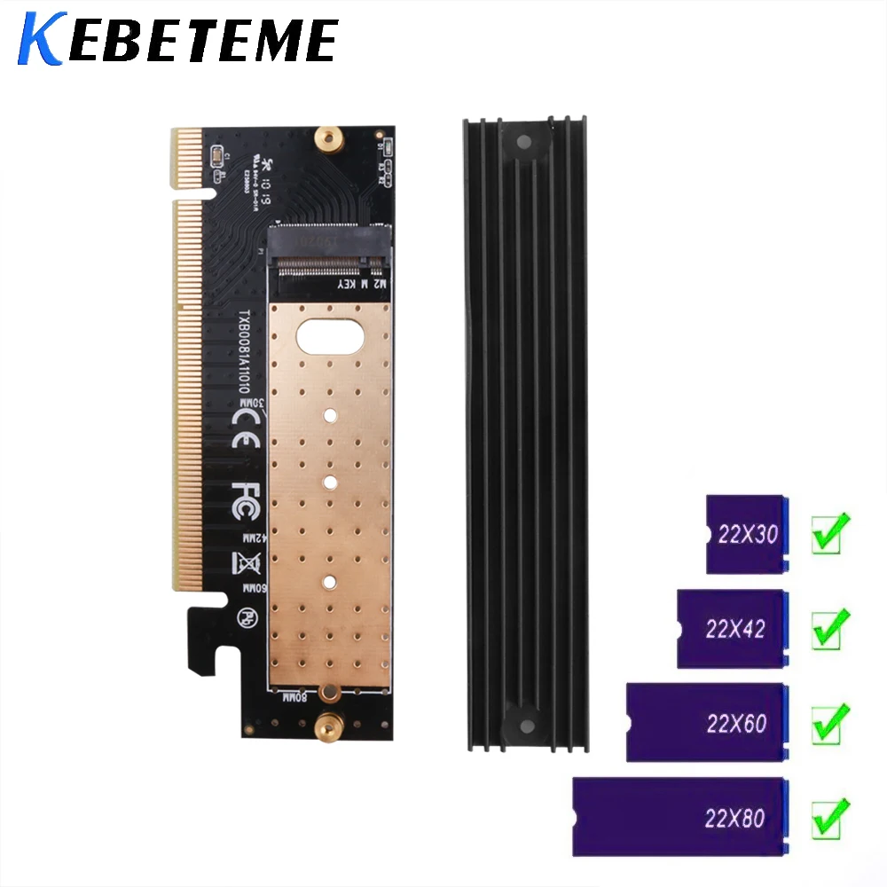 Kebidu M.2 NVMe SSD NGFF к PCIE 3 0 X16 X4 адаптер M Key интерфейс Плата расширения полная скорость