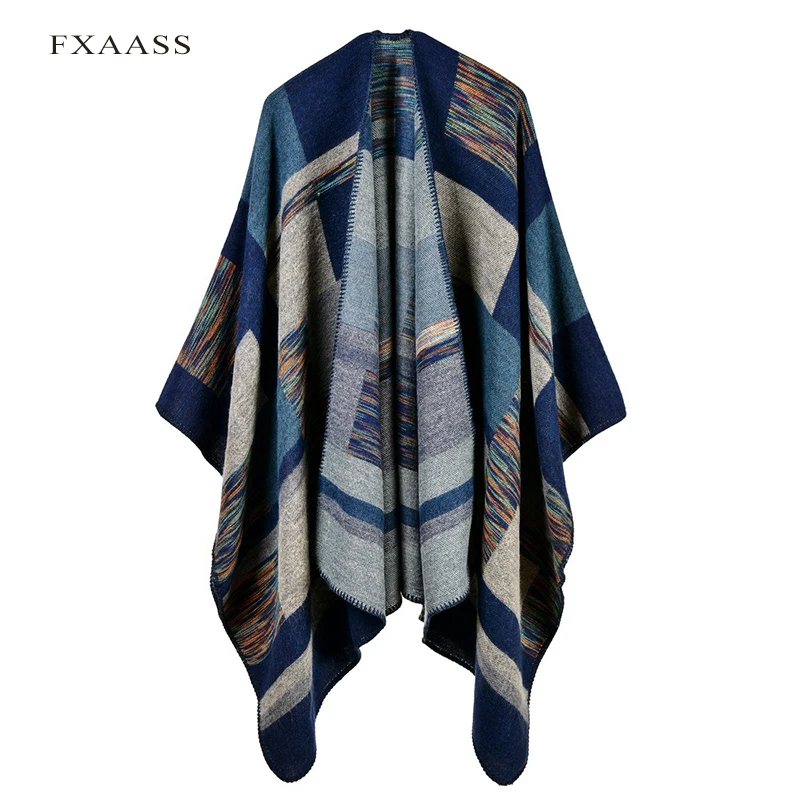 

FXAASS New Autumn/Winter Shawl Fashion Poncho Women Scarf for Lady Luxury Blanket Cashmere Scarves Warm Pashmina Wholesale Cape
