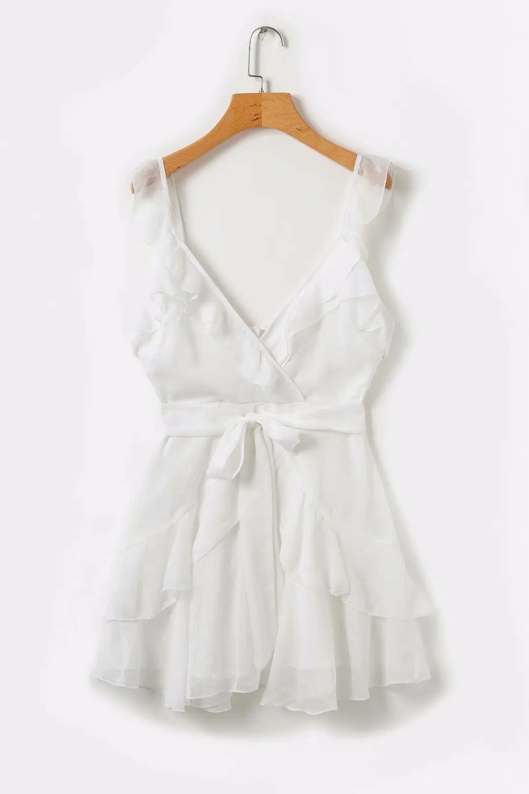 Сексуальное желтое белое шифоновое платье с открытой спиной женское летнее платье богемные пляжные вечерние платья Элегантные корейские мини платья - Цвет: Белый