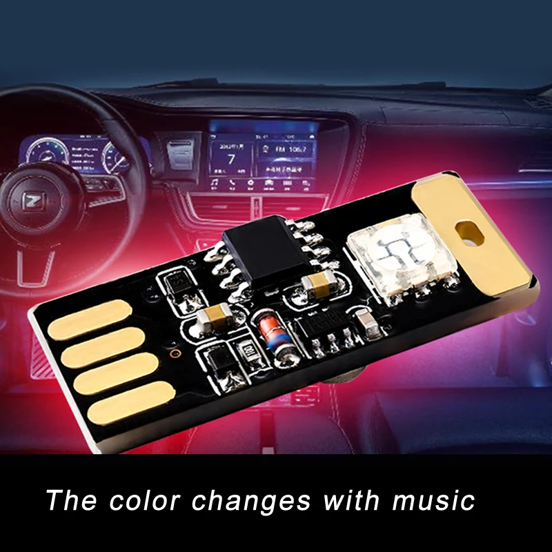 Car Music Sound Control LED USB Atmosphere Light Decorative Lamp Interior car lighting Car Music Sound Control LED USB Atmosphere Light Decorative Lamp Interior car lighting