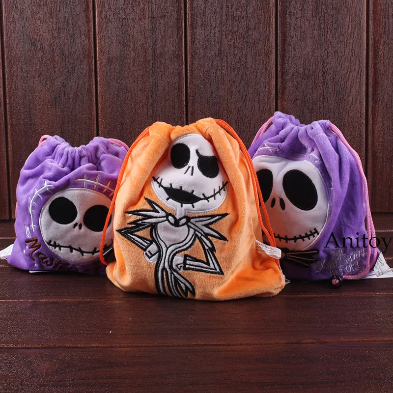 

The Nightmare Before Christmas Jack Plush Bag Cotton Drawstring Bag Soft Stuffed Toys Jack Skellington Plush Doll 21x20cm