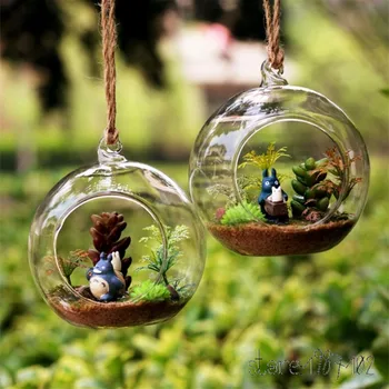 

8pcs 6/8/10cm DIY Hanging Round Glass Air Plant Terrariums Balls Flower Globe Vase For Wedding Decorations