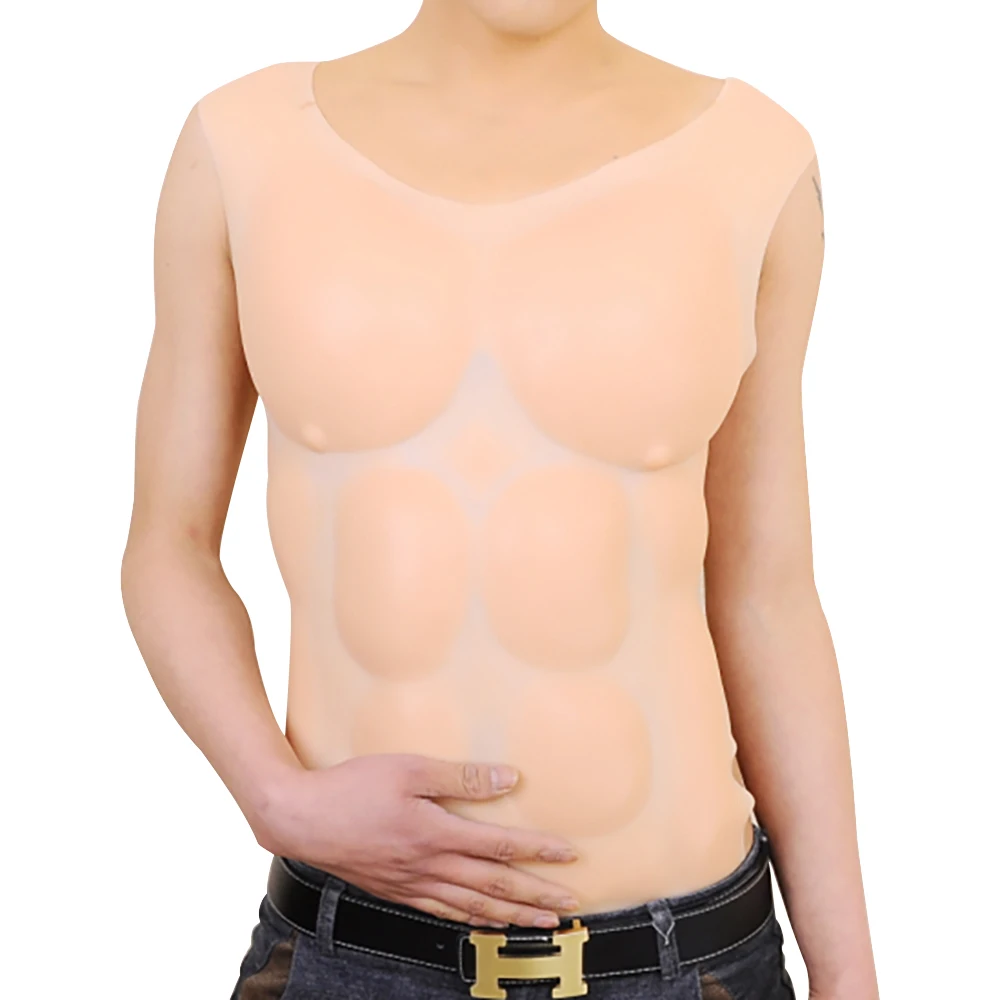 

2100g Fake Silicone Chest Muscle Belly Hunk Chest Muscle Man Silicone Fake Chest Muscle Pecloralis Muscle cosplay