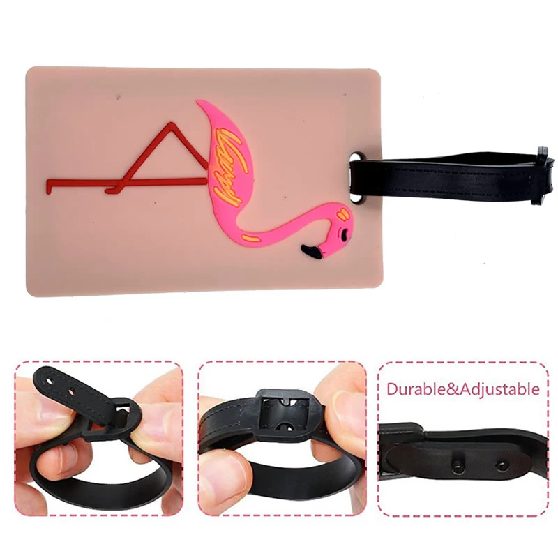Travel Accessories Cartoon Cactus flamingo Luggage Tags Silica Gel Suitcase ID Addres Holder Baggage Boarding Portable Label Travel Accessories Cartoon Cactus flamingo Luggage Tags Silica Gel Suitcase ID Addres Holder Baggage Boarding Portable Label