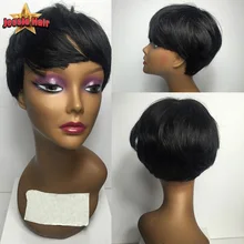 Short Cut Human Hair Wigs For Black Women Lace Front Wig Short Human Hair Bob Wig Glueless Full Lace Human Hair Wigs With Bangs