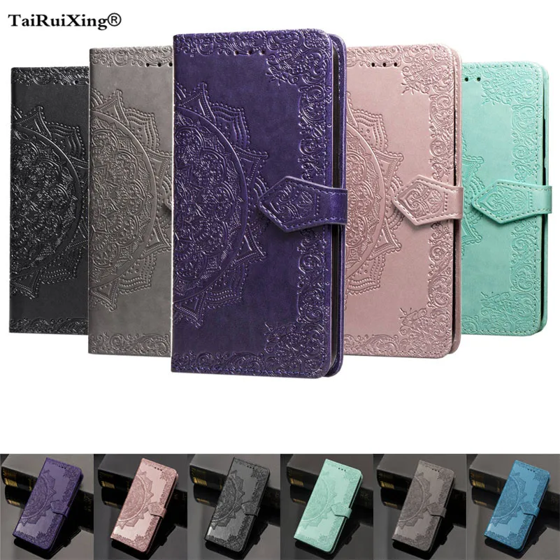 

Case For P8 P9 Lite 2017 P10 P20 Lite Pro 3D Embossed Mandala Leather Flip Case For Honor 7C 7A 7S 9 9i 6A 6X Play Enjoy 8E Lite