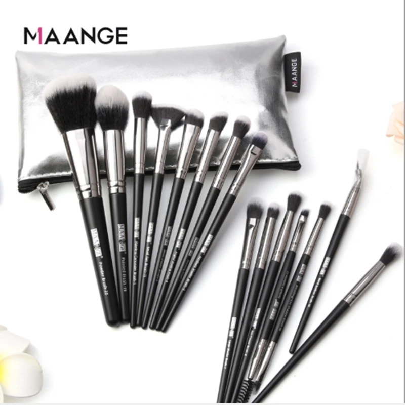 

Professional 15pcs Makeup Brushes Set With Brush Bag Powder Foundation Blush Eye Shadow Brush Kit Beauty Makeup Tools 30