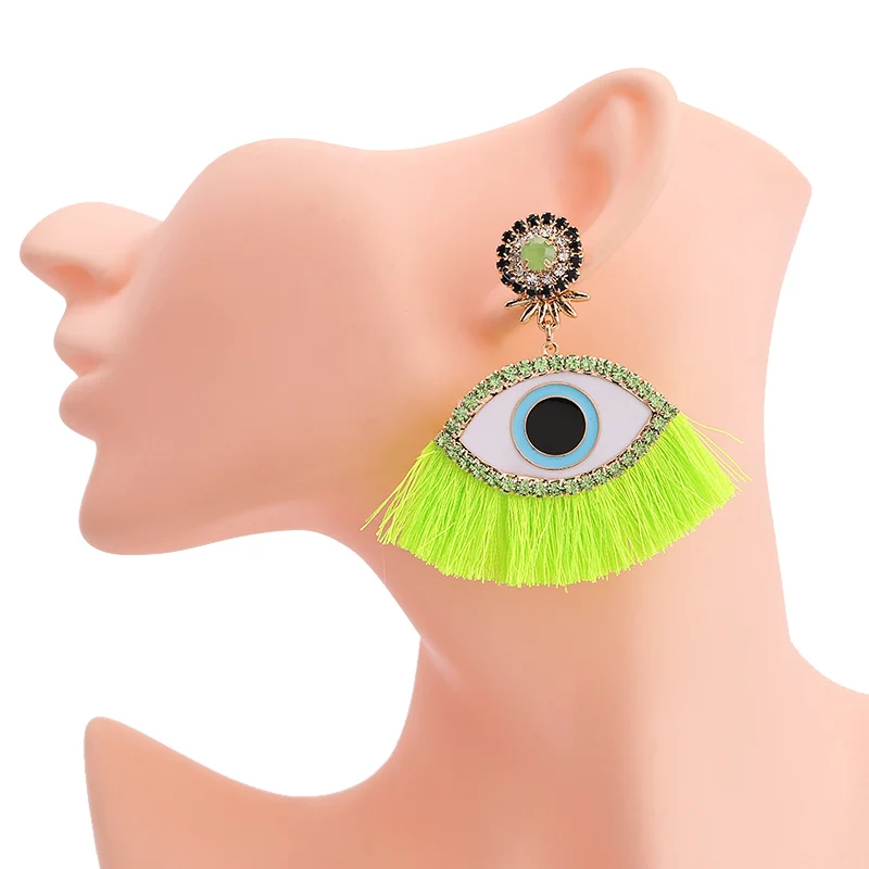 New Fashion Tassel Dangle Earrings For Women Wedding Party Gift Drop Jewelry Hot Bijoux Statement Earring Wholesale Yellow women oorbellen (1)
