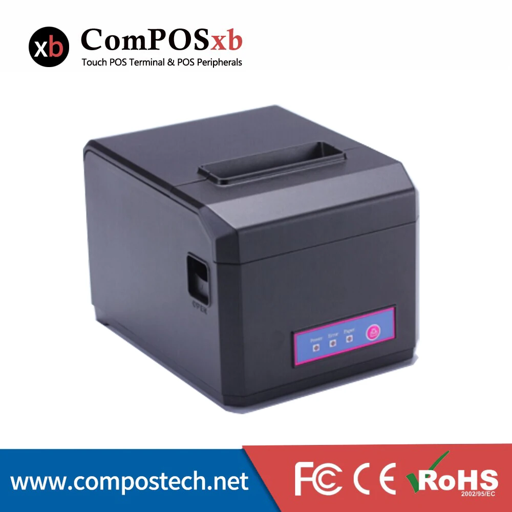 Auto Cutter 80mm Thermal Receipt Printer USB / Ethernet Interface POS 300 mm s print speed black 80mm pos thermal receipt printer auto cutter cut windows2000 xp vista 8 10 linux usb ethernet