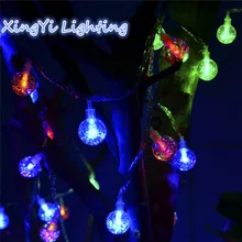 New Arrival 1x 3m 20 LED Pendant String Light Waterproof Crystal Balls Christmas Wedding Decoration Luminary Twinkle Strip