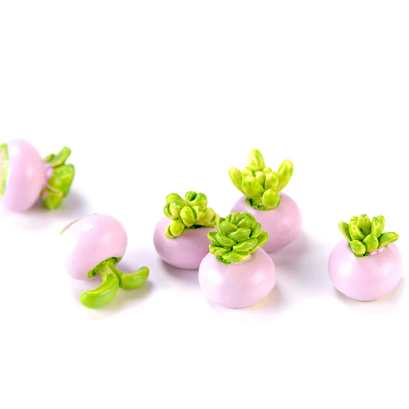 

2PCS Mini Miniature Green Plant In Pot For Dollhouse Decoration Home Decor Random