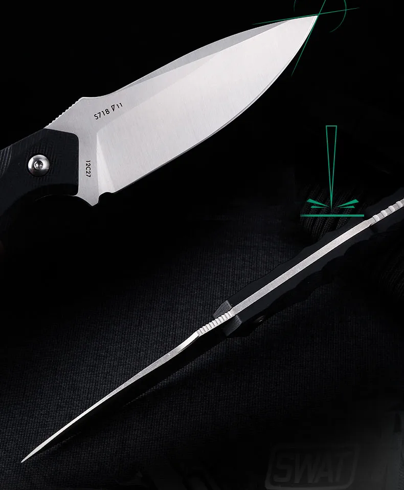 Sanrenmu S718 фиксированный нож с K оболочкой 12C27 лезвие G10 ручка открытый профессиональный инструмент джунгли выживания тактический охотничий нож