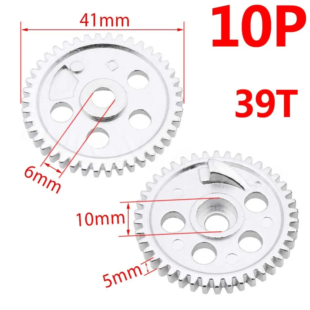 10pcs 02041 Steel Metal 39T Spur Gear Fit 2 speed RC Model Car For HSP SONIC XSTR POWER Redcat Lightning STR 1/10 On Road