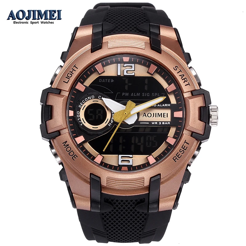 AOJIMEI Мужские Цифровые часы лучший бренд класса люкс спортивные Авто Дата
