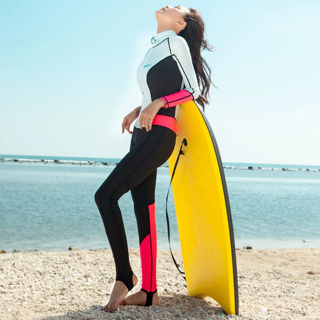 

2019 NEW hot sale Women 0.5mm Neoprene Long sleeve Diving Wetsuit Spearfishing Suit Swimwear female swimsuit fused A bathing