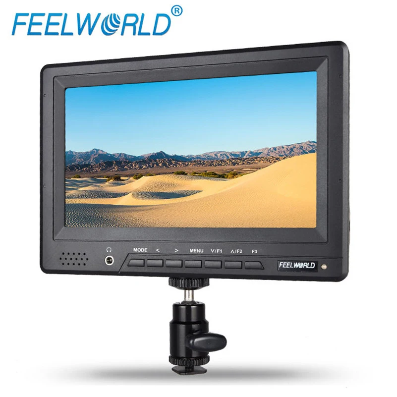

Feelworld 7" 800x480 DSLR Camera Field Monitor HDMI with Peaking Focus Assist Hot Shoe Mount Power Adapter FW678-HD/O