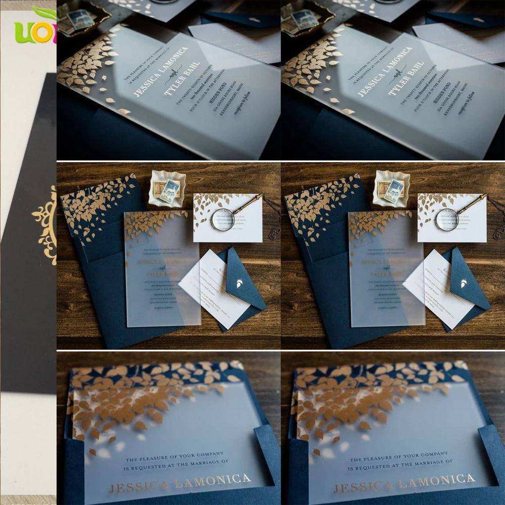 

2018 free design custom colorful printing acrylic card wedding invitation card