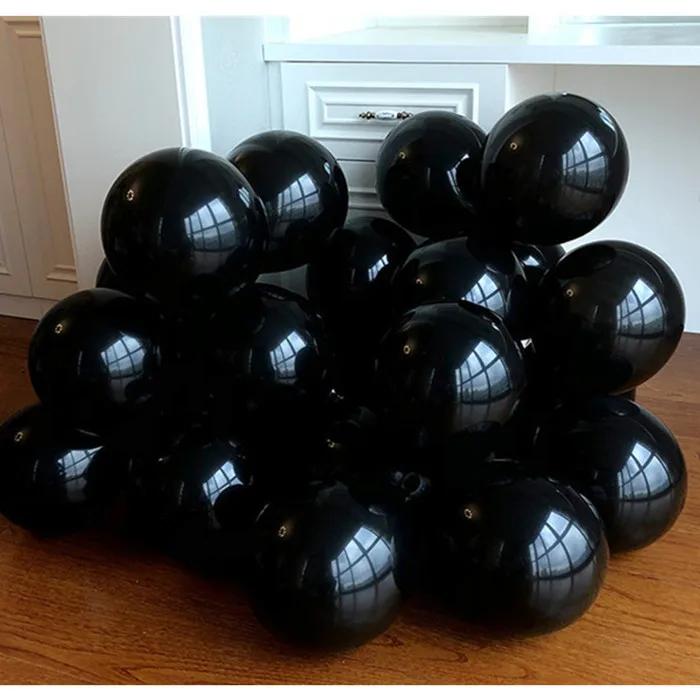 10 шт. 12 дюймов воздушный шар для мальчиков, воздушный шар для дня рождения, украшения для детей, свадебные шары, латексные шары арки макарон - Цвет: 2.2g Matte D20 Black