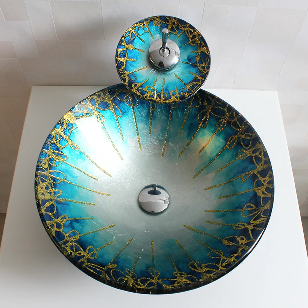 الحمام خفف من الزجاج الغرور حوض فوق مكافحة حوض جولة جولة الفن حوض غسل حوض LO627542 الحمام خفف من الزجاج الغرور حوض فوق مكافحة حوض جولة جولة الفن حوض غسل حوض LO627542