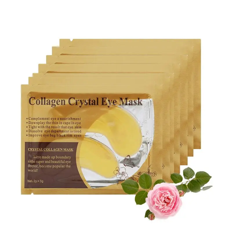 

20Pcs=10Pairs 24k Gold Crystal Collagen Eye Mask Anti Aging/Dark Circles/Puffiness Moisturizing Eye Masks Colageno Gel Eye Pads