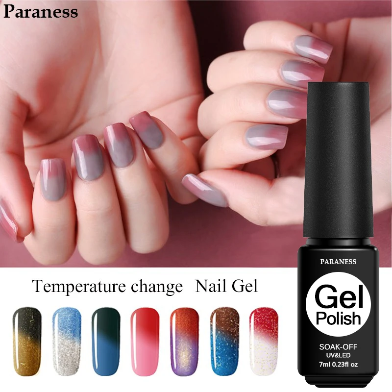 

Paraness Chameleon Temperature Change Color Gel Polish Long Lasting Gel Lacquer 7ml Thermal Change Colors Uv Nail Gel Varnish