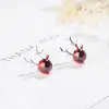 Nueva dulce alce cornamenta de ciervo rojo granate pendientes para las mujeres tendencia creativa de Plata de Ley 925 joyería de Navidad Oorbellen SAE196 ► Foto 3/5