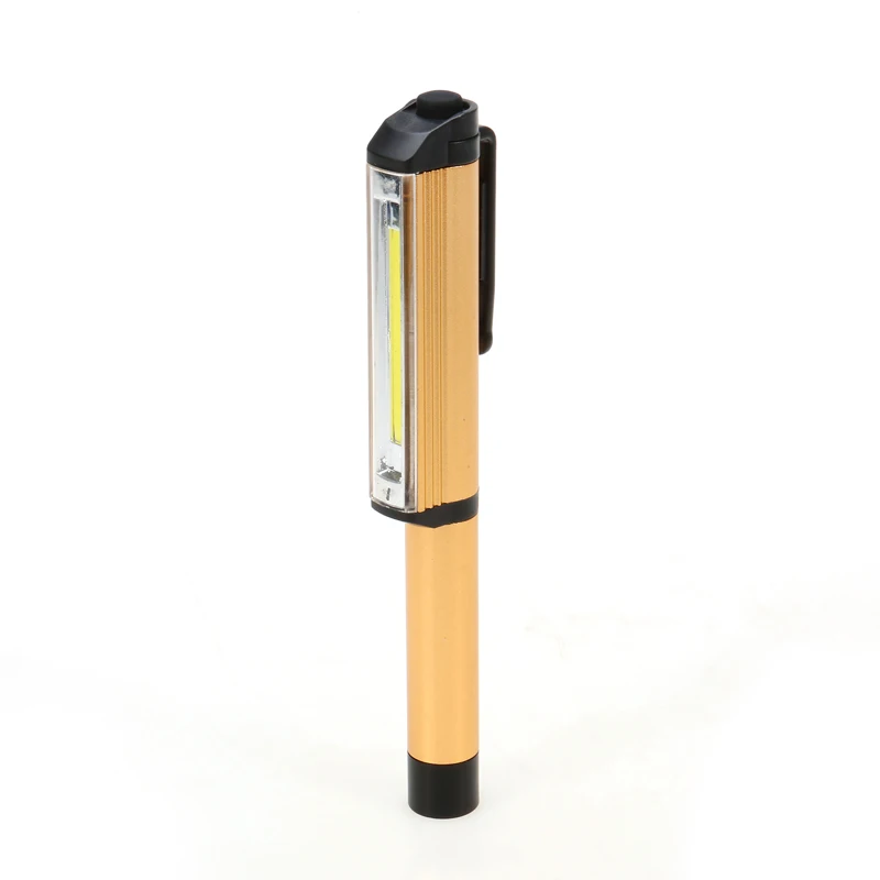 

Mini Metal LED Flashlight Inspection Light Battery Powered COB Lamps Pen Shape Pocket Clip Work Hand Torch with Magnet