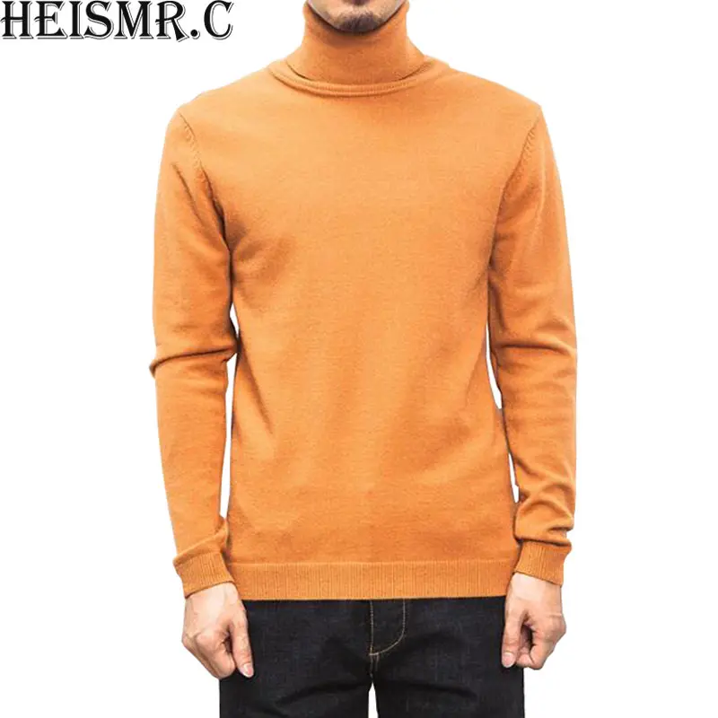 

2017 New Winter Men'S Sweater Men'S Turtleneck Solid Color Casual Sweater Men's Brand Knitted Pullovers And Sweaters 5XL HJK96