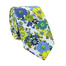 Новинка, мужской галстук в европейском и американском ретро стиле, хлопковый галстук с цветочным принтом, 6 см, узкая версия галстука со стрелками, Модный повседневный галстук
