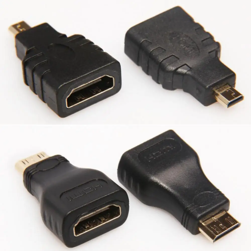 Мини HDMI 3-в-1: кабель со штыревыми соединителями на обоих концах для подключения кабель с Micro Mini HDMI конвертер для компьютера телевидения высокоскоростной адаптер HDMI 0,5 м
