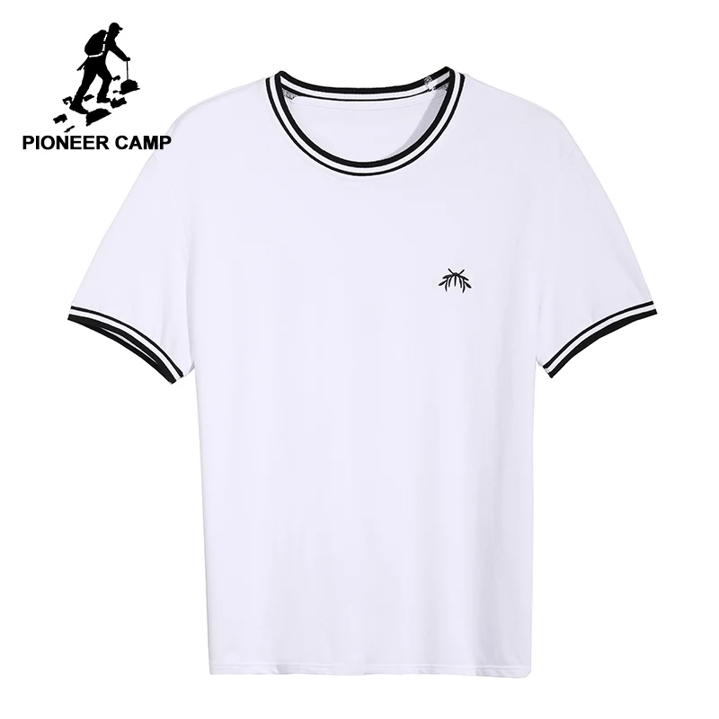 

Pioneer camp new summer embroidery men t shirt brand clothing fashion striped tshirts male cotton quality t-shirt men ADT803124
