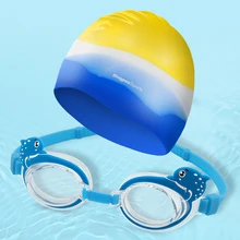 Детская Плавательная шапочка набор плавательные очки костюм силиконовые беруши водонепроницаемая шапочка для купания шапочка зажим для носа костюм аксессуары для бассейна