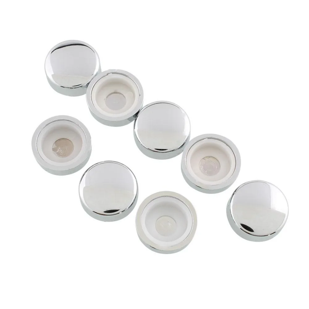 

8pcs/set License Plate Frame Screw Nut Covers Silver Chrome Caps Adapter Rings Set High Quality Car Accessories Car-styling