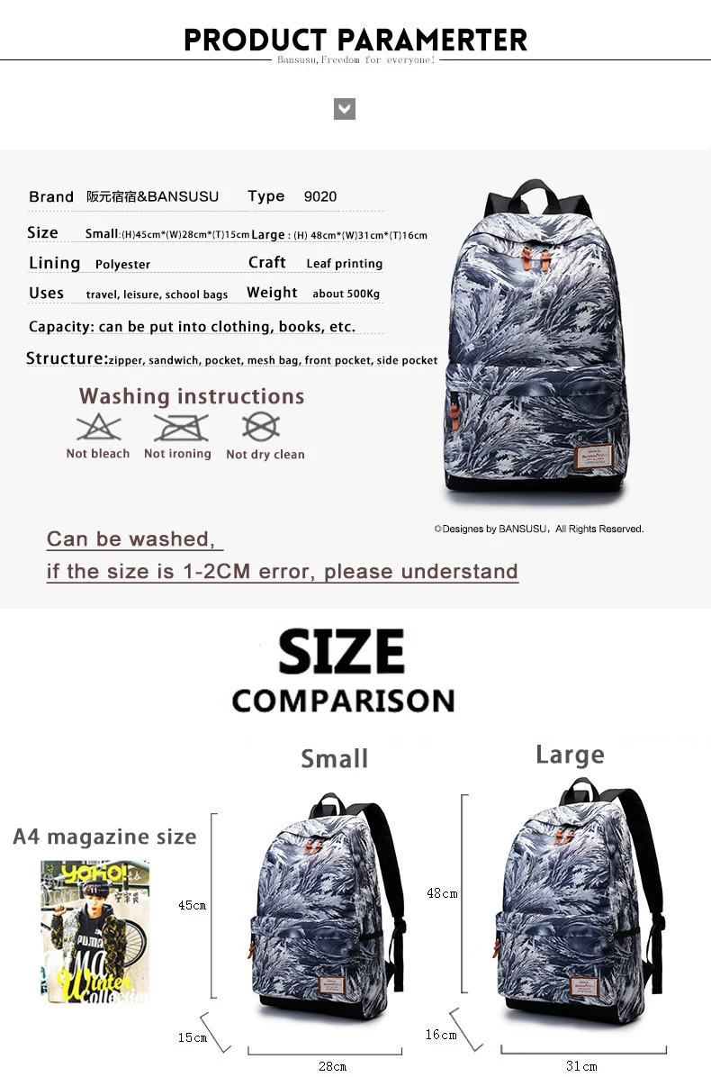 Bansusu модные женские туфли рюкзак высококачественный Молодежный печати рюкзаки для подростков обувь девочек Женский школьный сумка Bagpack