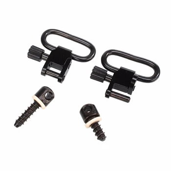 

2Pcs/Set Adapter Kit With Swivels Stud Type Black Professional Quick Detachable Sling Swivel Hunting Accessories