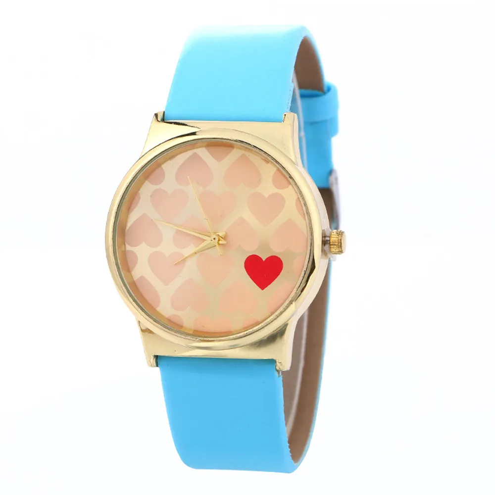 Рисунок в форме сердца Модные женские кожаные часы relogio feminino reloj mujer montre femme 2018