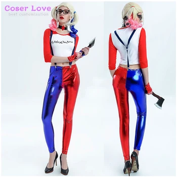 

Suicide Squad Harley Quinn Justice League Clown woman full sets Cosplay Costume New Years Christmas Costume