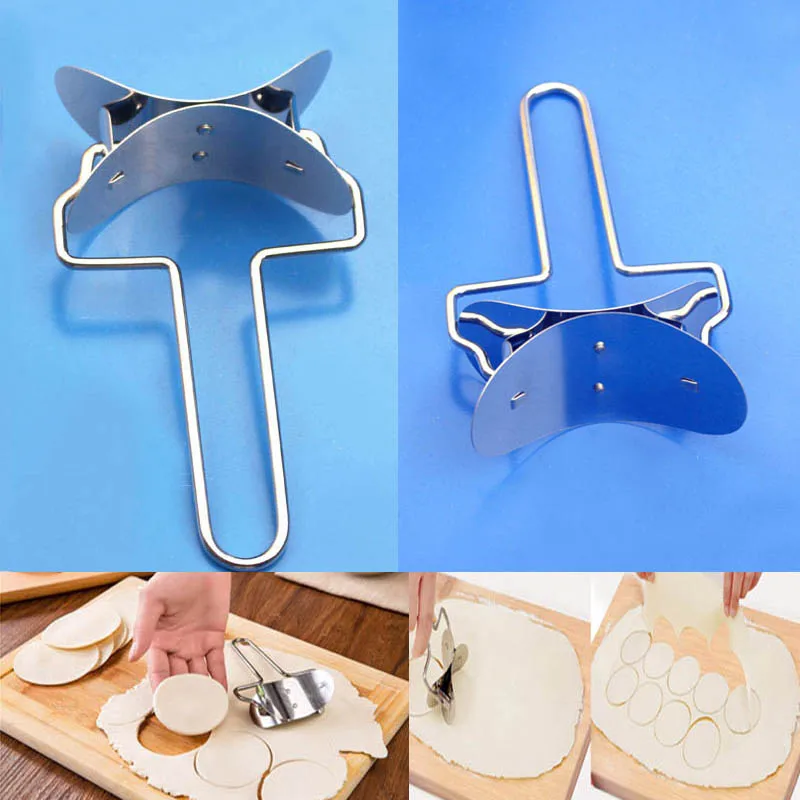 

Round Dumpling Maker Stainless Steel Dough Cutting Tool Portable Kitchen Gadgets 8 CM Dumpling Wrapper Mold Pastry Accessories
