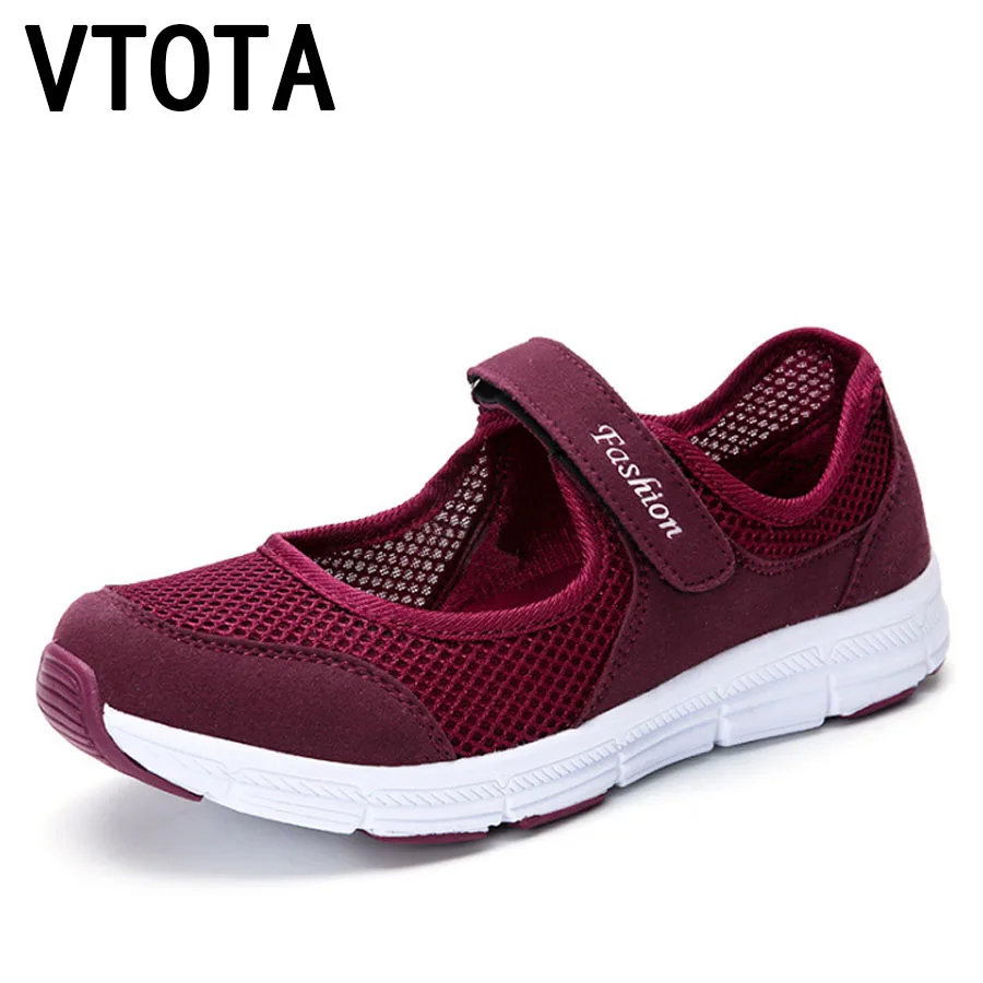 

VTOTA Summer Air Mesh Sneakers Women Flats Shoes Slip On Shoes For Women Comfortable 2018 Female Zapatos Mujer Flat Shoes H73