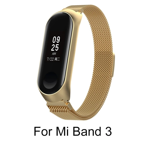 Для mi band 4 металлический магнитный ремешок для Xiaomi mi 3 сменные аксессуары для браслетов браслет для Xiaomi 4 - Цвет: Mi 3 Magnetic Gold1