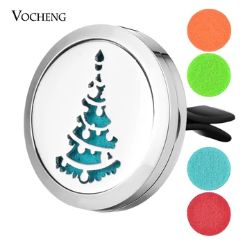 

10pcs/lot Car Air Freshener Aromatherapy Locket Clip Christmas Stainless Steel Pendant Magnetic without Oil Pads VA-719*10