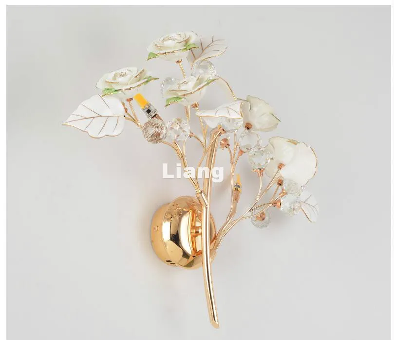 Декоративный цветочный домашний Керамический Настенный светильник в виде Розы