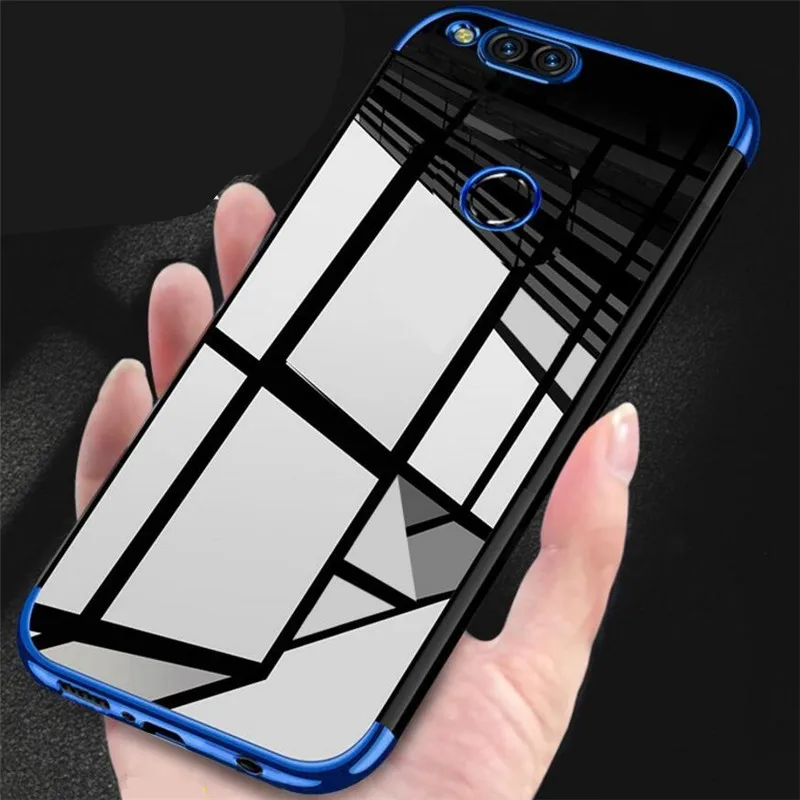 

For Coque Huawei Honor 7X Cas Gold Plating Full Protection silicone phone case for huawei honor 7x cover for honor 7X Fundas