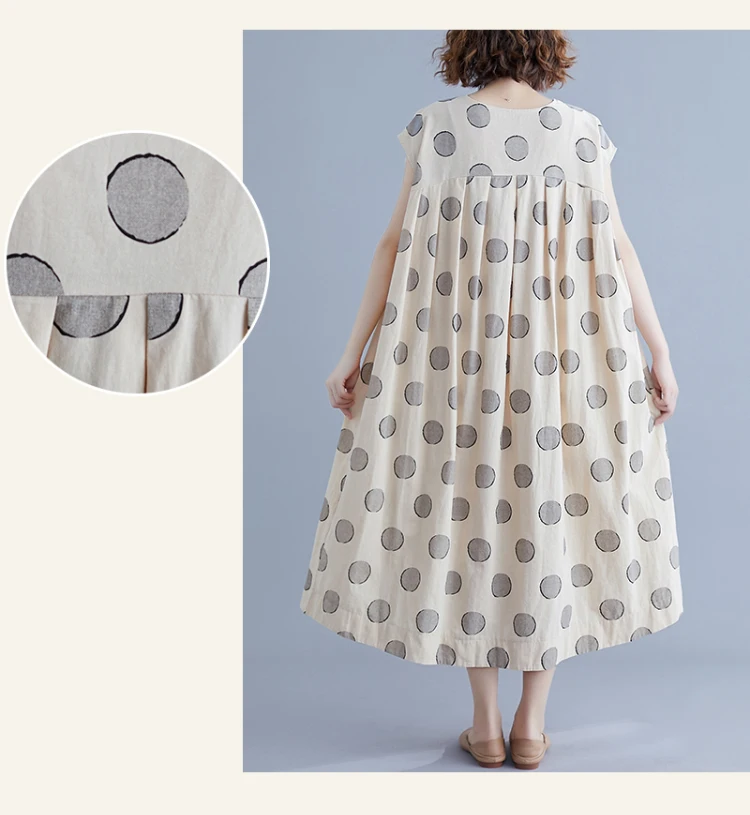 New Arrive Summer Maternity Dress Woman Casual Dot Large Size Dresses Pregnant Woman Sleeveless Large Dress MD-01331
