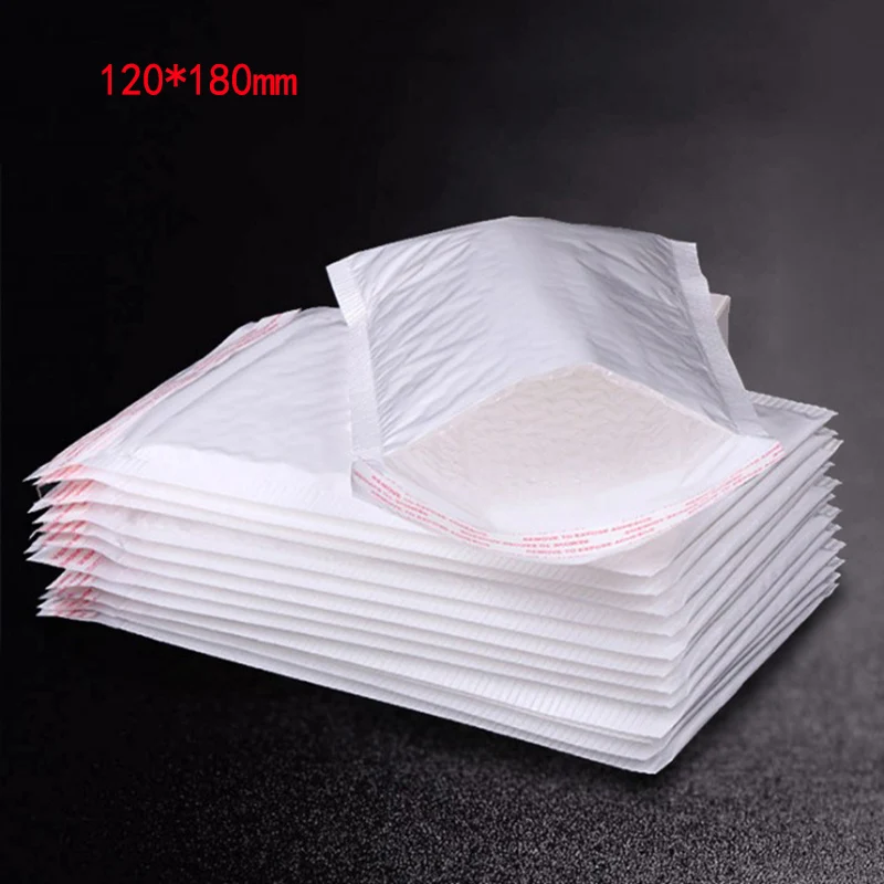 120*180 mm envelope storage bag bubble quilted 10 / set of white self-sealing anti-pressure packaging transport | Канцтовары для