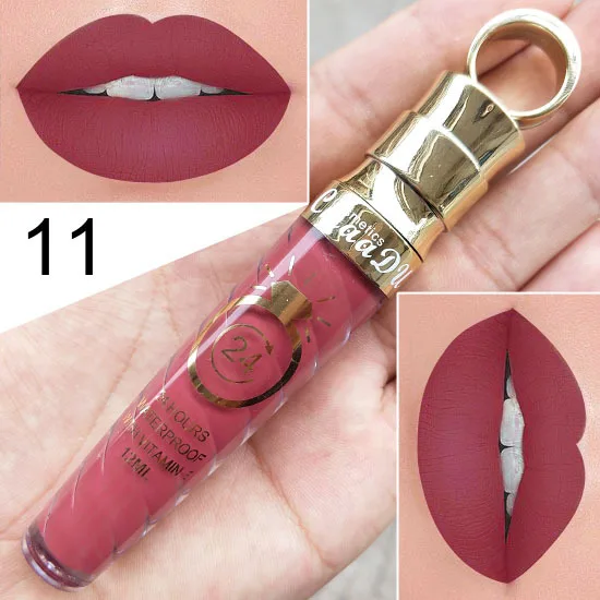 New!!Make Up Lips Matte Liquid Lipstick Waterproof Long Lasting Sexy Pigment Nude Glitter Style Lip Gloss Beauty Red Lip Tint