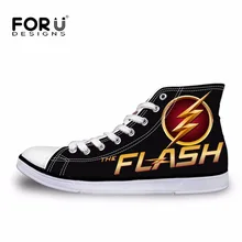 FORUDESIGNS 2017 Весна мужская Высокого Верха Обуви Холст Мода Super Hero Вспышки Человек шнуровке Вулканизации Обуви мужчины Комфорт Квартиры