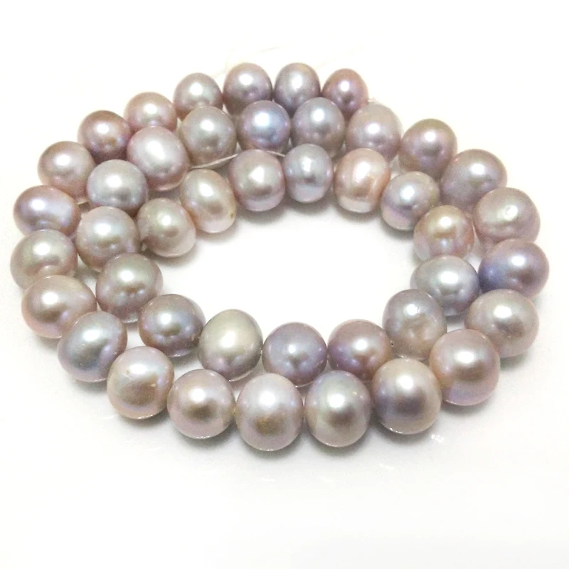16 inches 10-11mm Natural Lavender Round Freshwater Pearls Loose Strand