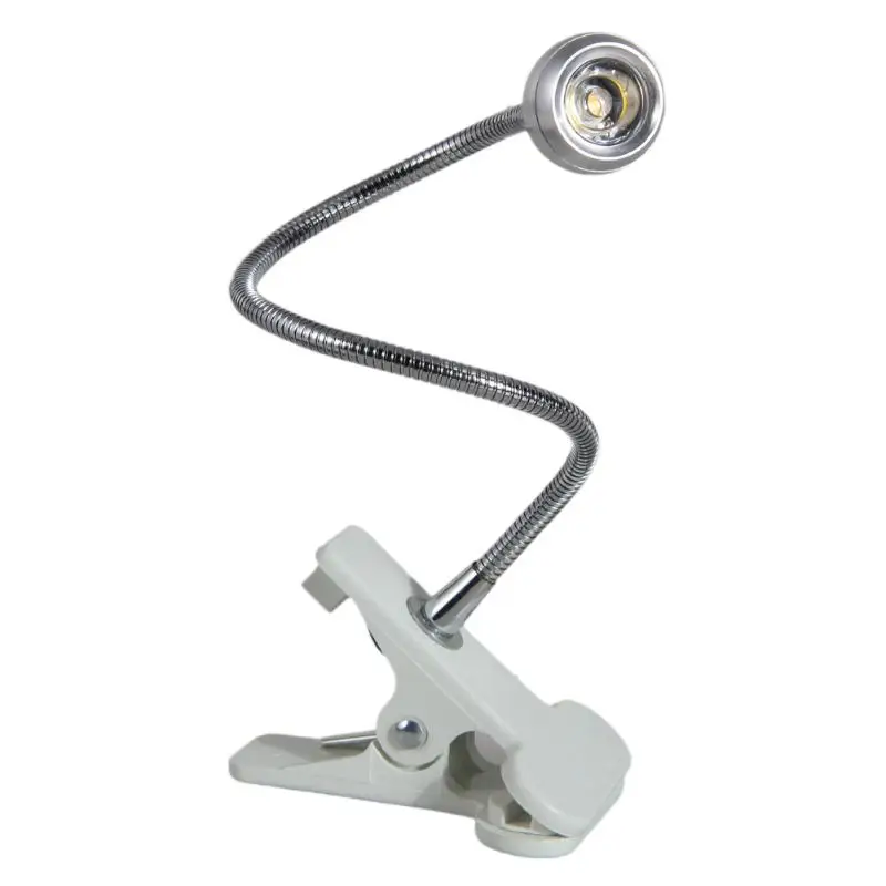 Светодиодный светильник для чтения с USB гибкой подставкой, светильник с зажимом, Настольная компьютерная лампа, настольная лампа для студенческого общежития, Домашний Светильник, принадлежности - Цвет корпуса: Белый