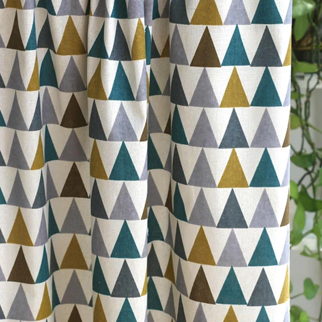 

100cm*150cm Geometric Print Linen Cotton Upholstery Fabric Textiles